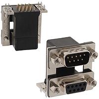 NorComp 178-009-313R451 Dual Port D-Sub Connectors RA 9POS FEM/ML 5A