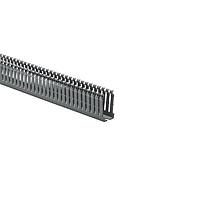 HellermannTyton 184-12000 High Density Slotted Wall Wiring Duct High-Density Slotted-Wall Wiring Duct, 1" x 2", Non-Adhesive, PVC, Gray, 30ft/box