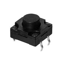 Same Sky (formerly CUI Devices) TS15-1212-70-BK-160-SCR-D Tactile Switch 12 x 12 mm 7 mm 160 gf Black Short Crimped Through Hole SPST