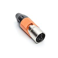 Amphenol Audio AX4M3M-AU Cable Connectors 4P PIN M PLUG GLD W ORG MRK SLEEVE