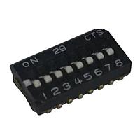 CTS Electronic Components 218-8LPSTJF DIP Switches SURFACE MOUNT, GOLD,  HALF-PITCH DIP SWITCH, 8-POLE, LOW PROFILE ACTUATOR, BOTTOM SEAL, TAPE SEAL, J-BEND, OFF, TUBE PACK