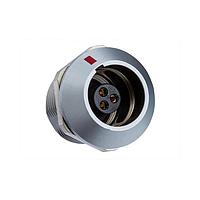 Amphenol LTW SLKC-03EGFS-GCP-001 Connectors FLOS+, K Series C Size, Metal, 12A, 03 pins, Female Connector, Female Contact, Circular, Push Pull, Solder, Receptacle, Rear Fastened, Panel Thickness 10, IP68