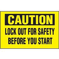 Panduit PVS0204C171Y Labels and Signs Vinyl Adhesive Sign, 2.25"x4.50", 'Cauti