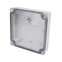 Bud Industries PIP-11766-C Commercial Enclosures PC+10% Fiberglass Box with Captive Screws and Clear Cover (5.1 X 5.1 X 1.4 In)
