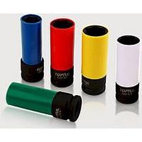 TOPTUL KABC1619-  1/2inch DR. 6PT Flank Thin Wall Deep Impact Sockets with Plastic Sleeves