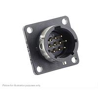 Eaton Souriau-Sunbank UTGX012E10PX Receptacles Square flange receptacle, without backshell, with 10 male solder contacts, IP68/69K in unmated conditions, keying X
