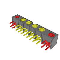 Samtec GRF1-J-P-04-E-RA-TH1-E Multi-Port Connectors 5.00 mm 50 Ohm  Ganged Micro-Miniature RF Jack
