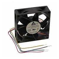 Delta Electronics, Inc. FFB0812XHXHC Tubeaxial Fan, 80x25mm, 12VDC, 92.69CFM, Ball, 4Leads, Auto Restart, Lock Rotor, Tach/PWM
