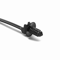 HellermannTyton 157-00373 Cable Tie Mounts 1-Pc Cable Tie/Fir Tree Mount with Disc, 0.26" Mounting Hole, 50lb, PA66HIRHSUV, Black,
