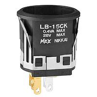 NKK Switches LB15CKG01-E Pushbutton Switches ON-(ON) ROUND YELLOW CAP