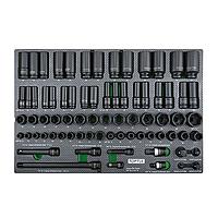 TOPTUL GED7528 3/8" & 1/2" DR. Impact Socket Set (75 pcs)