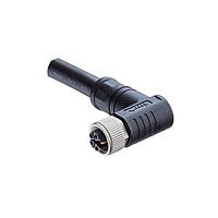 Amphenol LTW M12K-05BFDM-SR8S04 Sensor Cables / Actuator Cables M12 Circular Metric Connector, K Code, Metal, 16A, 05 pins, Female Connector, Female (Power) + Male (Ground) Contact, Right Angle, Screw Thread, Overmolded, Length 4000mm, IP68 / IP69K