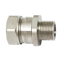HellermannTyton LTP32-100-EXD Conduit Fittings & Accessories Hazardous Area Liquid-Tight Flex Met Comp Fitting, Straight, 1" NPT Thread, 1.0" (32mm) Dia, Metal, 1/pkg