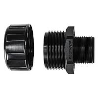 HellermannTyton 166-90136 Cable Protection HelaGuard Non-Metallic IP65 Fitting, Straight, NPT Thread, 1.00" Dia, PA66, Black, 10/pkg