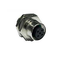 Amphenol LTW M12B-04PFFS-SH8001 Sensor Cables / Actuator Cables M12 Circular Metric Connector, B Code, Metal, 4A, 04 pins, Female Connector, Female Contact, Hexagonal, PG9, Screw Thread, Solder, Receptacle, Rear Fastened, Panel Thickness 4.5, IP68 / IP69K