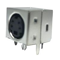 Kycon KMDGX-4S-BS Connectors 4P R/A RULL SHIELD GOLD PLATED