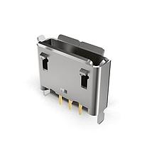 GCT (Global Connector Technology) USB3105-30-A Micro USB Type AB Connectors Micro A/B Skt, Vertical, TH, 30u", With shell stake, T&R