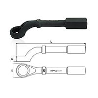 TOPTUL AAAU3232 Slogging Ring Wrench 45° Offset (32mm, L=270mm)