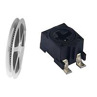 Amphenol Piher N6L50T7S-103R-E Trimmer Resistors Rotary potentiometer Carbon 10K Ohm Resistance 30% Tolerance 0,1W 6mm Linear Analog Vertical adjust SMD embossed tape reflowable extended life