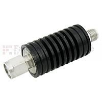 Fairview SA18S10W-30 30 dB Fixed Attenuator SMA Male To SMA Female Up To 18 GHz Rated To 10 Watts With Black Aluminum Heatsink Body