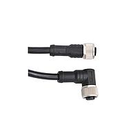 Amphenol LTW M12A05FL-12AFR-SD003 Sensor Cables / Actuator Cables M Series Sensor Connector, M12, A Code, Metal, 4A, 05 pins, Female Connector, Female Contact, Straight-to-Right Angle, Screw Thread, Overmolded Double Ended, Length 3000mm, IP68