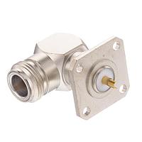 Radiall R161653000 Panel Receptacles N / RIGHT ANGLE JACK RECEPTACLE SQUARE FLANGE WITH SOLDER POT CONTACT