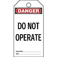 Panduit PVT-41 Labels and Signs Plastic Tag 'Danger Do Not Operate' 5