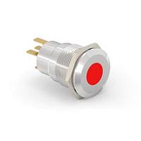 Alcoswitch - TE Connectivity 2-2213765-8 Pushbutton Switches AV19 SPL 0.4VA SPOT LED RED 24V