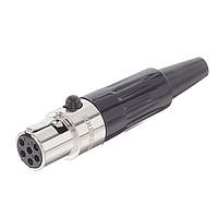 Amphenol Audio AG6F Miniature XLR Connector 6 Pole Mini XLR Cable Connectors G Type Female Machined Contacts Nickel Finish