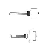 OMEGA ARMTO-3905E2T2/480V/3P Steel Immersion Heater 2.5 in NPT Light Weight Oil Thermostat (9000 W, 23 W/in²)