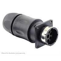 Eaton Souriau-Sunbank UTGX0JC128P Receptacles Square flange receptacle, with cable gland backshell, for 8 male contacts,  IP68/69K