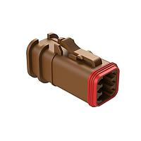 Amphenol SINE Systems AT06-6S-OMRDBRN Automotive Connectors 6 Position Overmolded Plug, Socket, Reduced Seal, Brown