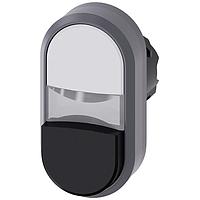 SIEMENS A6X30138621 Flat/Raised Button ILLUMINATED TWIN PUSHBUTTON. WHITE.BLACK