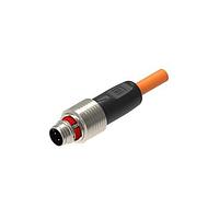 Lumberg Automation PP12M-MSSV4A-0182-0500 Sensor Cables / Actuator Cables M12 pigtail, Push Pull, sensor cable, PVC orange cable, shielded, male, straight, A-coded, 4-Pin, 4x0.34mm