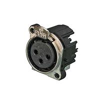 NEUTRIK NC3FBHL1-0 Connectors 3P F RECEPT B SERIES FPCBH RTPIN 1 GRD TG