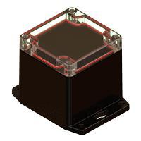 Serpac RBF33P06C28B NEMA/IP Rated Clear/Black Flanged Base Plastic Box Enclosure for Wall/Surface Mount