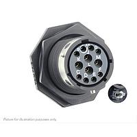 Eaton Souriau-Sunbank UTGX714D12S32 Receptacles Jam nut receptacle & hold down clips,without backshell, with 12 female PCB contacts, IP68/69K in unmated conditions