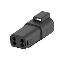 DEUTSCH - TE Connectivity 934443101 Connectors 4CCT BLACK RECEP W/SMALL SEAL