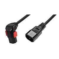 Schaffner IL13P-D-C14-H05-3100-200 AC Power Cord w/Lock C13+ down, C14 plug, H05VV-F, 3x1.00 mm sq., 2 m, black