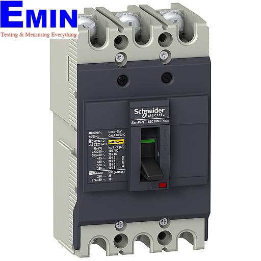 Schneider EZC250N3100 MCCB, 3P, 100A, 25kA, 415VAC | EMIN.ASIA