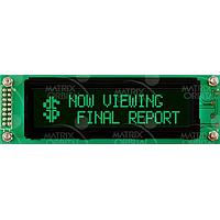 Matrix Orbital LK202-25-FG-E LCD Character Display Modules 20x2 Grn Txt Blk B/G Ext Temp 25 key