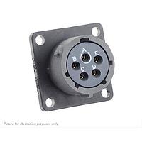 Eaton Souriau-Sunbank UTSX014E5SW Receptacles Square flange receptacle, without backshell, with 5 female solder contacts, IP68/69K in unmated conditions, keying W
