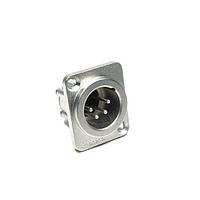 Amphenol SINE Systems AX4MDVB XLR Connectors 4 Pole XLR Male Chassis Mount Vertical PCB Machined Contacts Black Finish