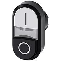 SIEMENS A6X30137712 Flat/Raised Button ILLUMINATED TWIN PUSHBUTTON. WHITE.BLACK