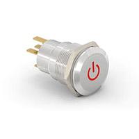 Alcoswitch - TE Connectivity 2213766-8 Pushbutton Switches AV19 SPM 0.4VA POWER LED RED 24V