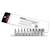 TOPTUL GAAG1005 Hex Bit Socket Rail Set (10PCS, 1/2inch)
