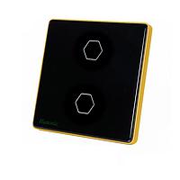 HUNONIC HNLUX02VD BLE Luxury Touch Switch 2 Square Button (Black)