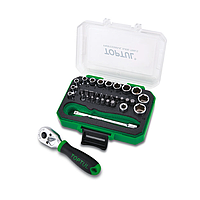 TOPTUL GABW3302 Mini Ratchet Socket & Bit Set (33pcs, 1/4")
