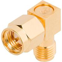 Amphenol SV Microwave 2994-6001 RF Adapters - In Series SMA F to M Adapter, R/A