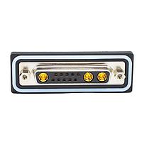 NorComp CDFR13W3213L261 Mixed Contact D-Sub Connectors 13W3 R/A solder F FL 4-40 thrd brkt 20Amp